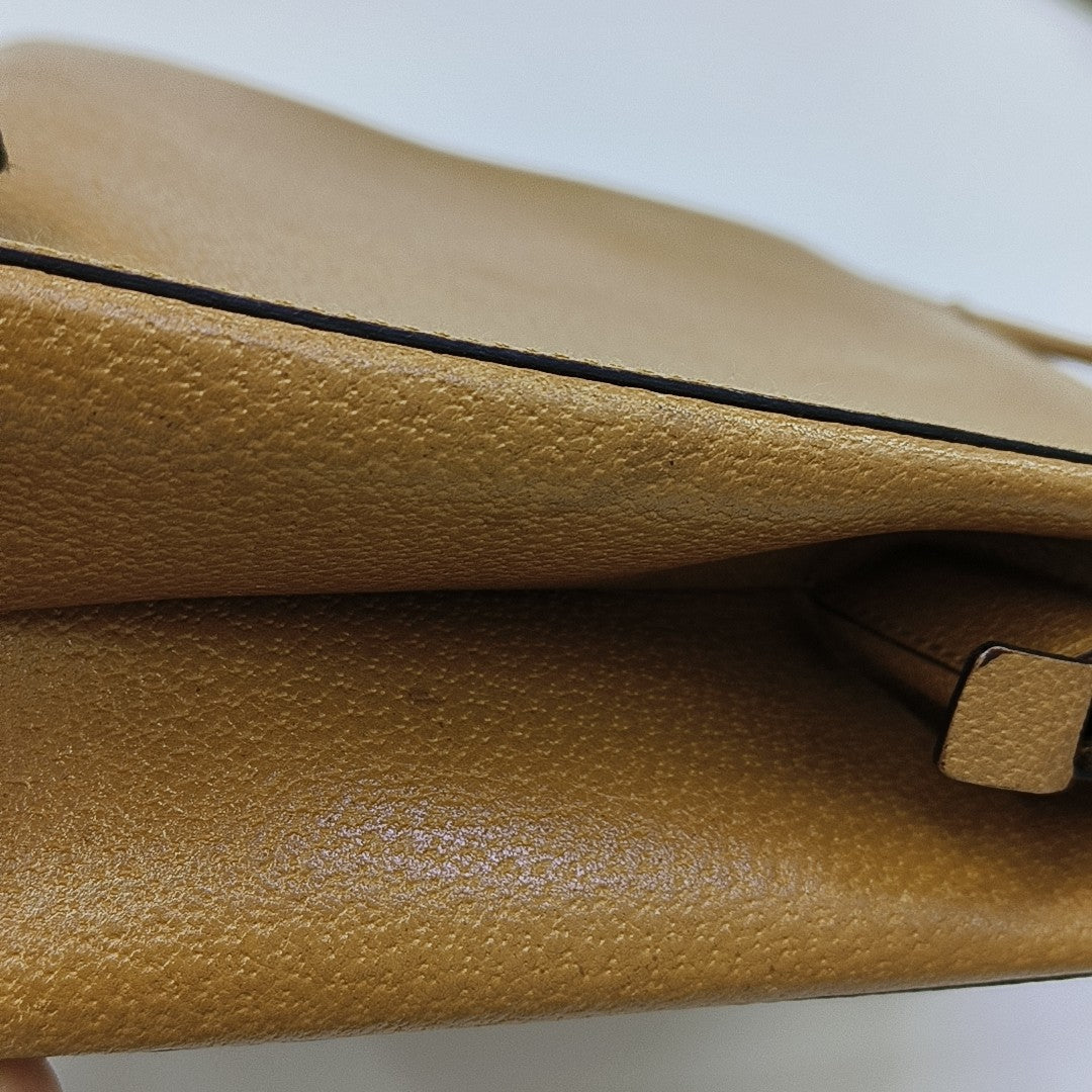Calfskin Top Handle Bag Yellow