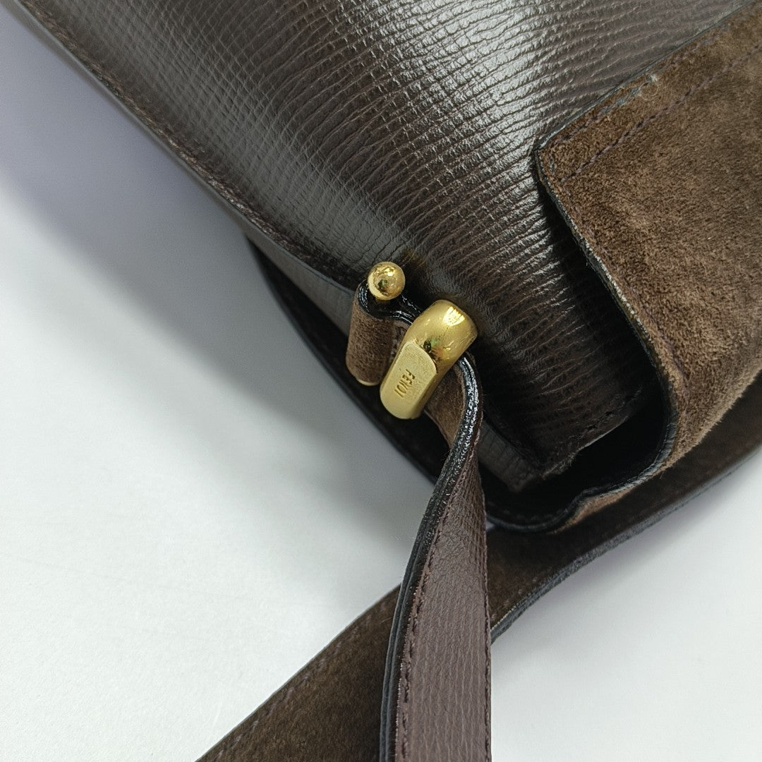Calfskin Shoulder Bag Brown