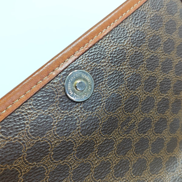 Coated Canvas Shoulder Bag Brown