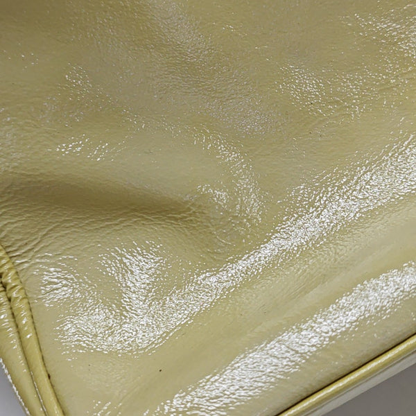 Patent Leather Top Handle Bag Yellow