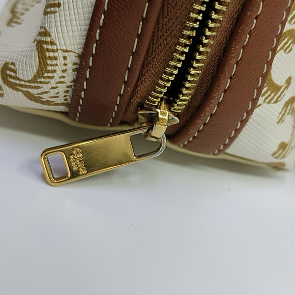 Coated Canvas Shoulder Bag White