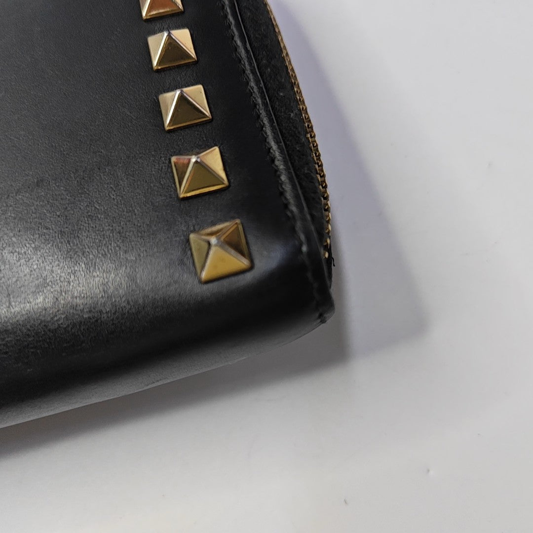 Cartera Rockstud de piel de ternera negra