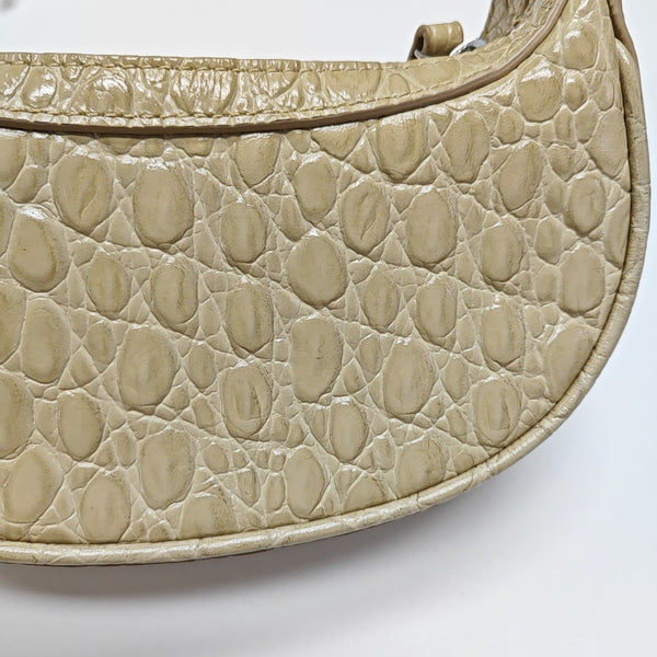 Leather Top Handle Bag Beige
