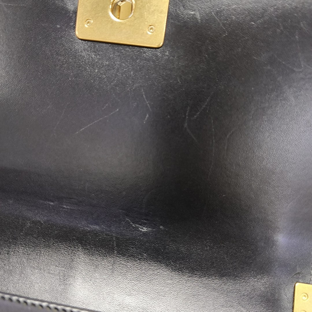 BOY CHANEL Medium Chevron Lambskin Black