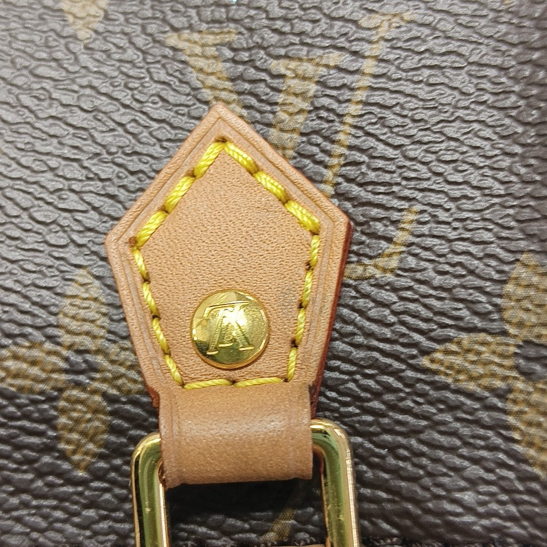 SAC PLAT Mini Monogram Coated Canvas Brown