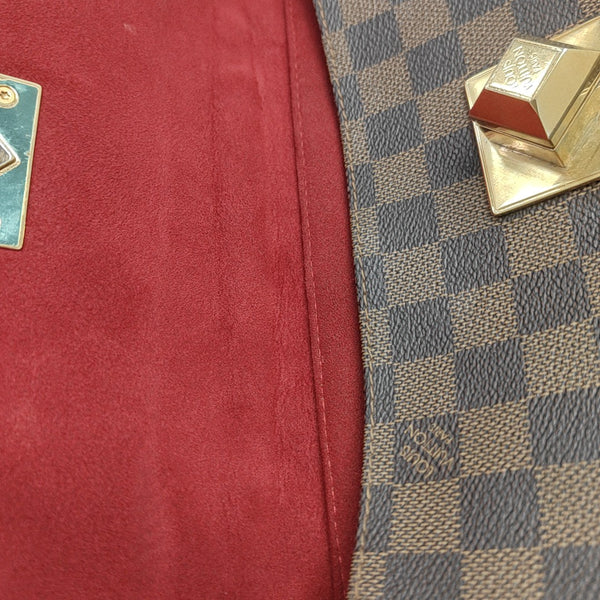 BERGAMO MM Damier Ebene Coated Canvas Brown