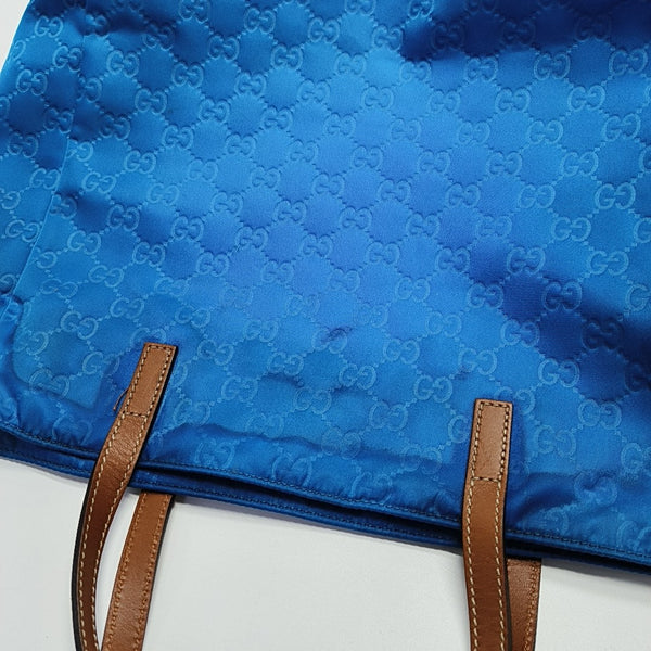 Monogram Nylon Tote Bag Blue
