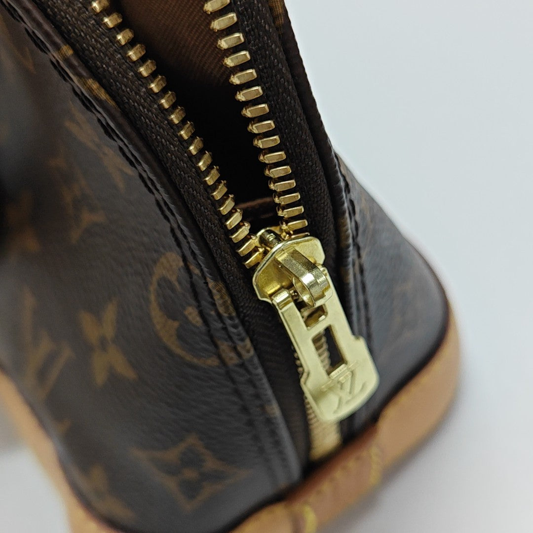 ALMA BB Monogram Coated Canvas Brown