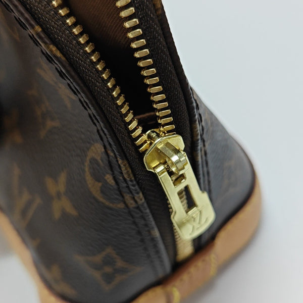 ALMA BB Monogram Coated Canvas Brown