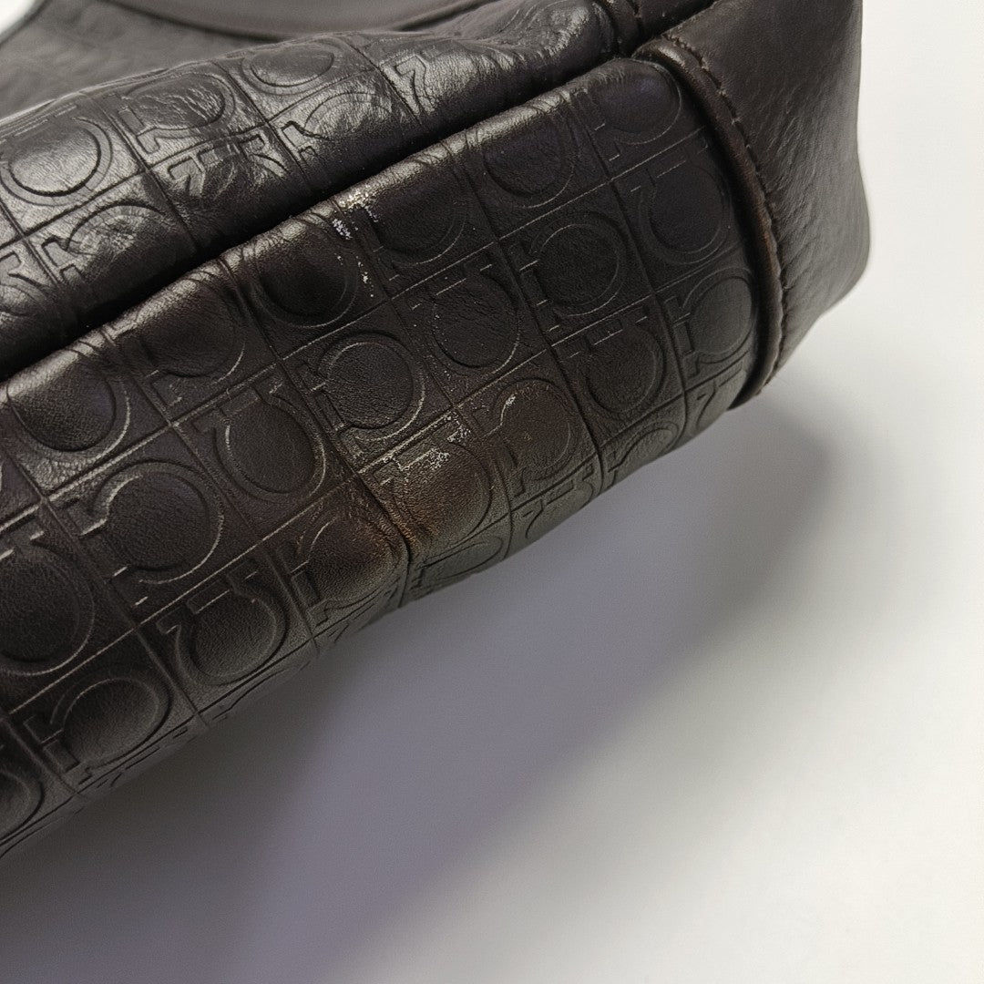Calfskin Shoulder Bag Brown