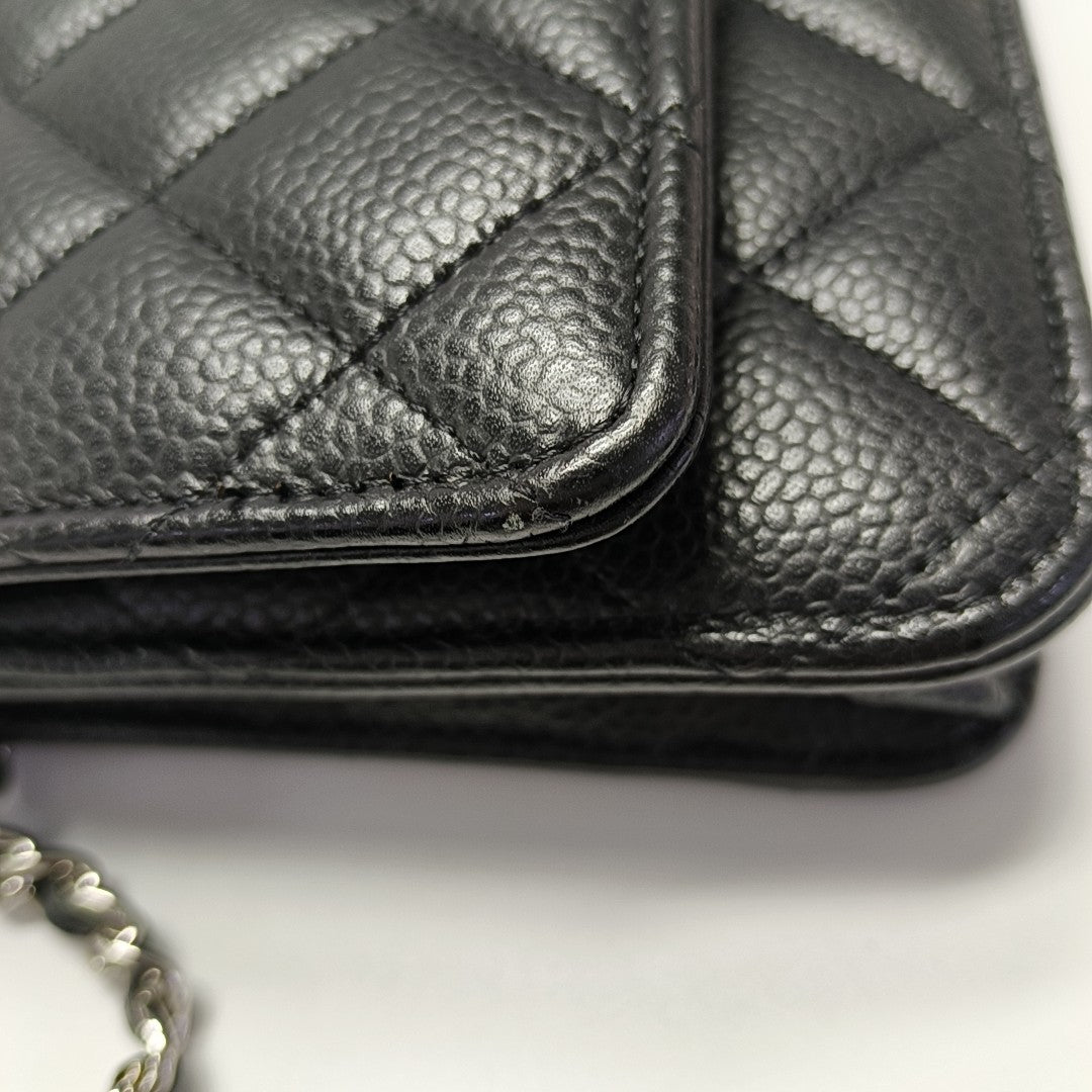 WOC Quilted Grained Calfskin Black