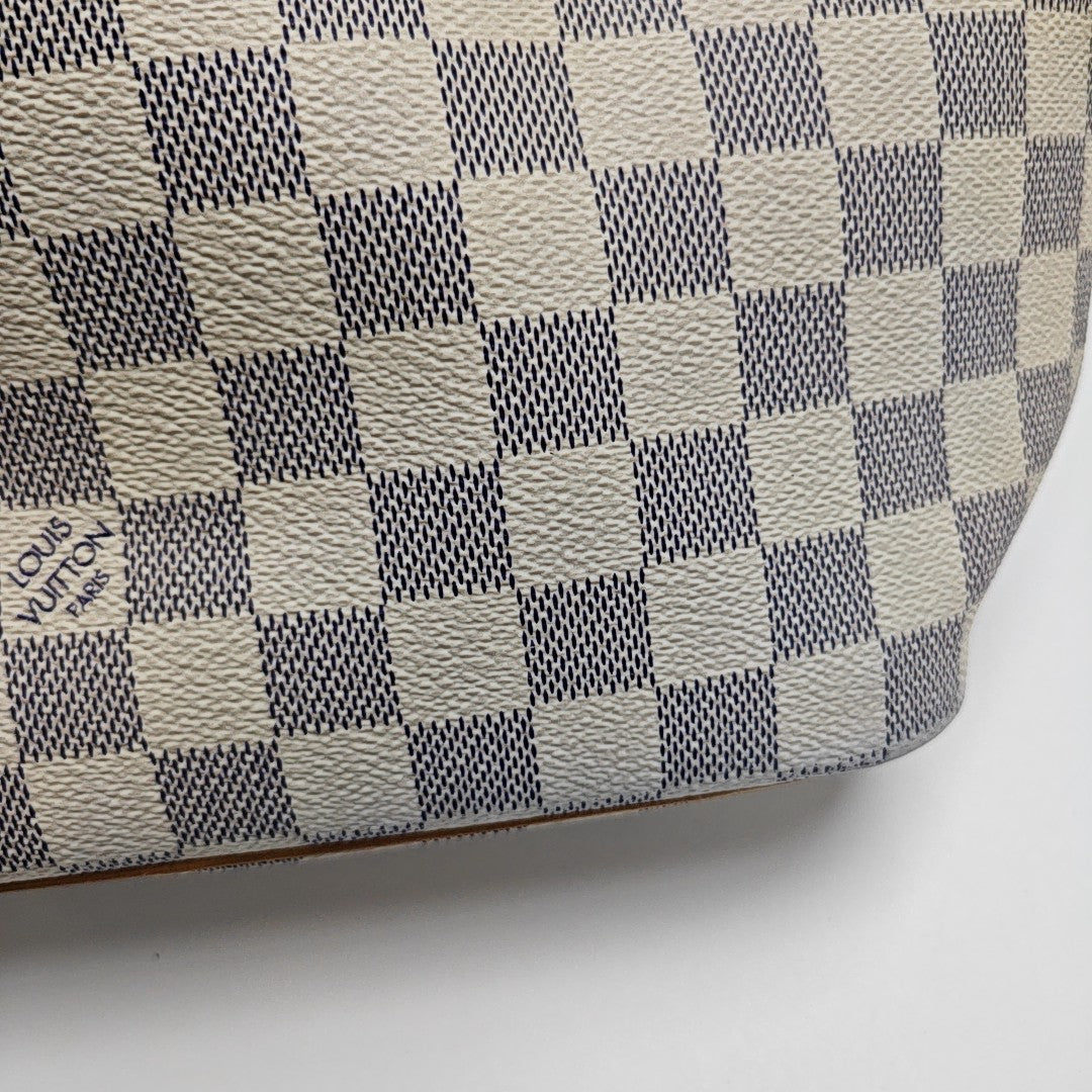 SALEYA PM Damier Azur Coated Canvas White