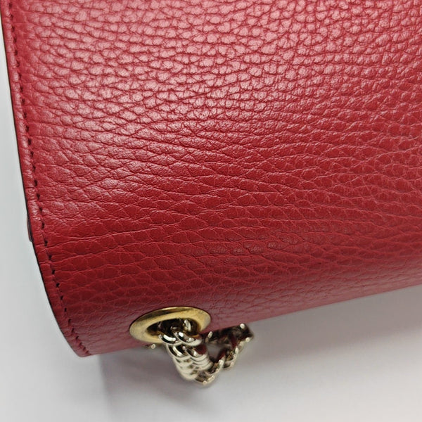 Interlocking G Small Calfskin Red