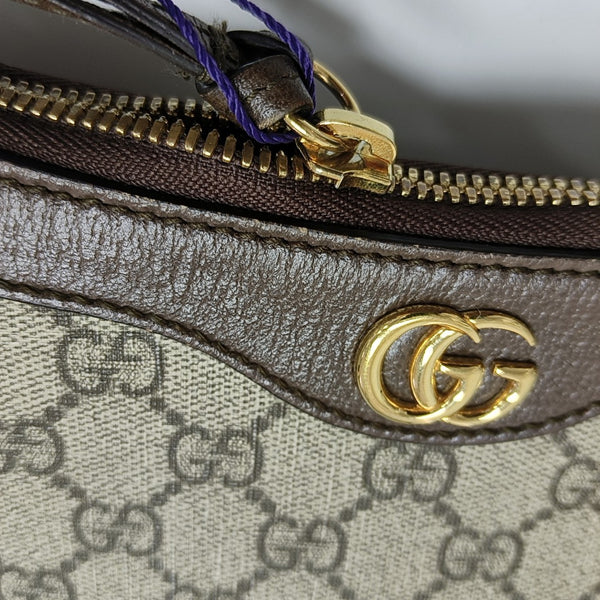 Ophidia Small Monogram Coated Canvas Brown