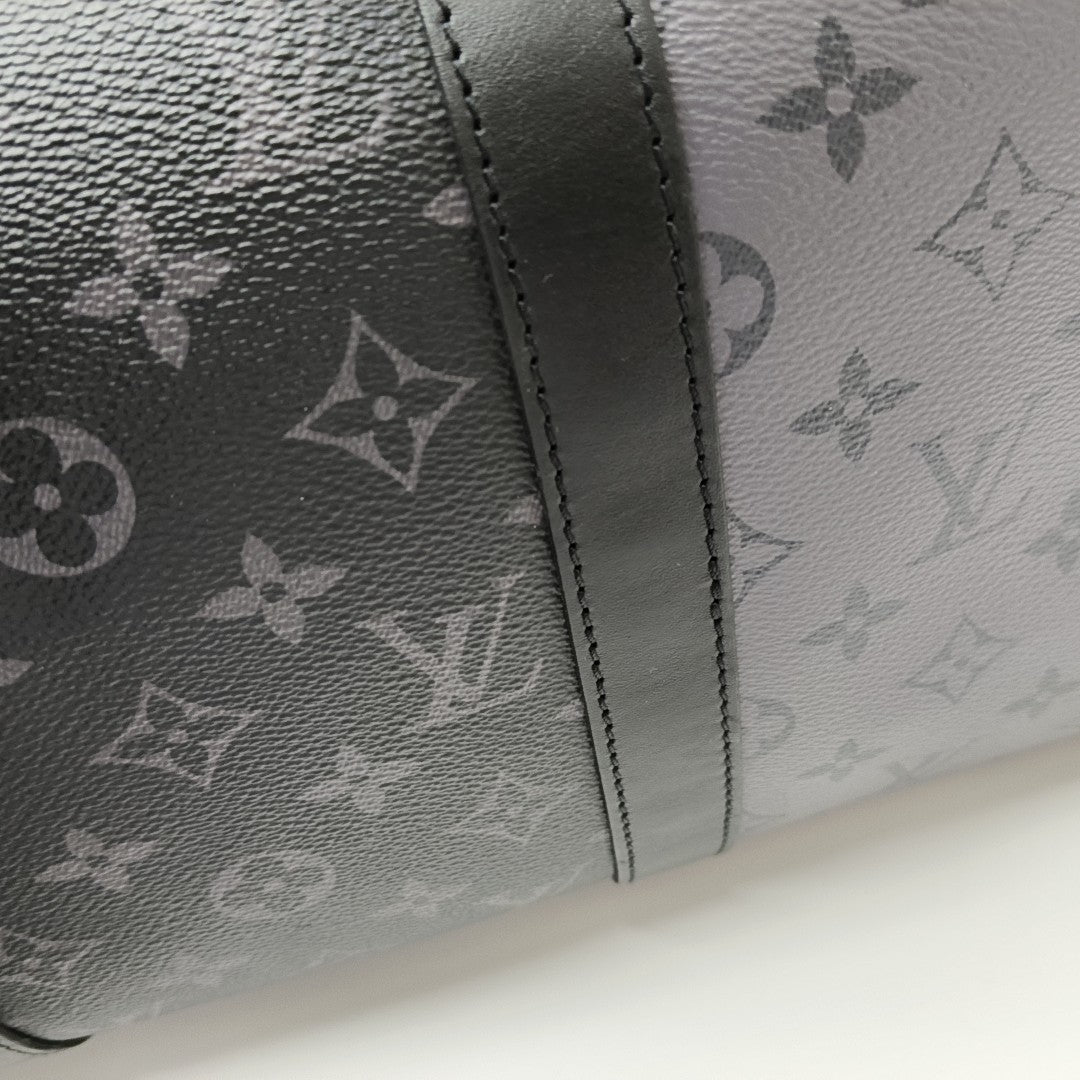 KEEPALL 50 Monogram Coated Canvas Gray