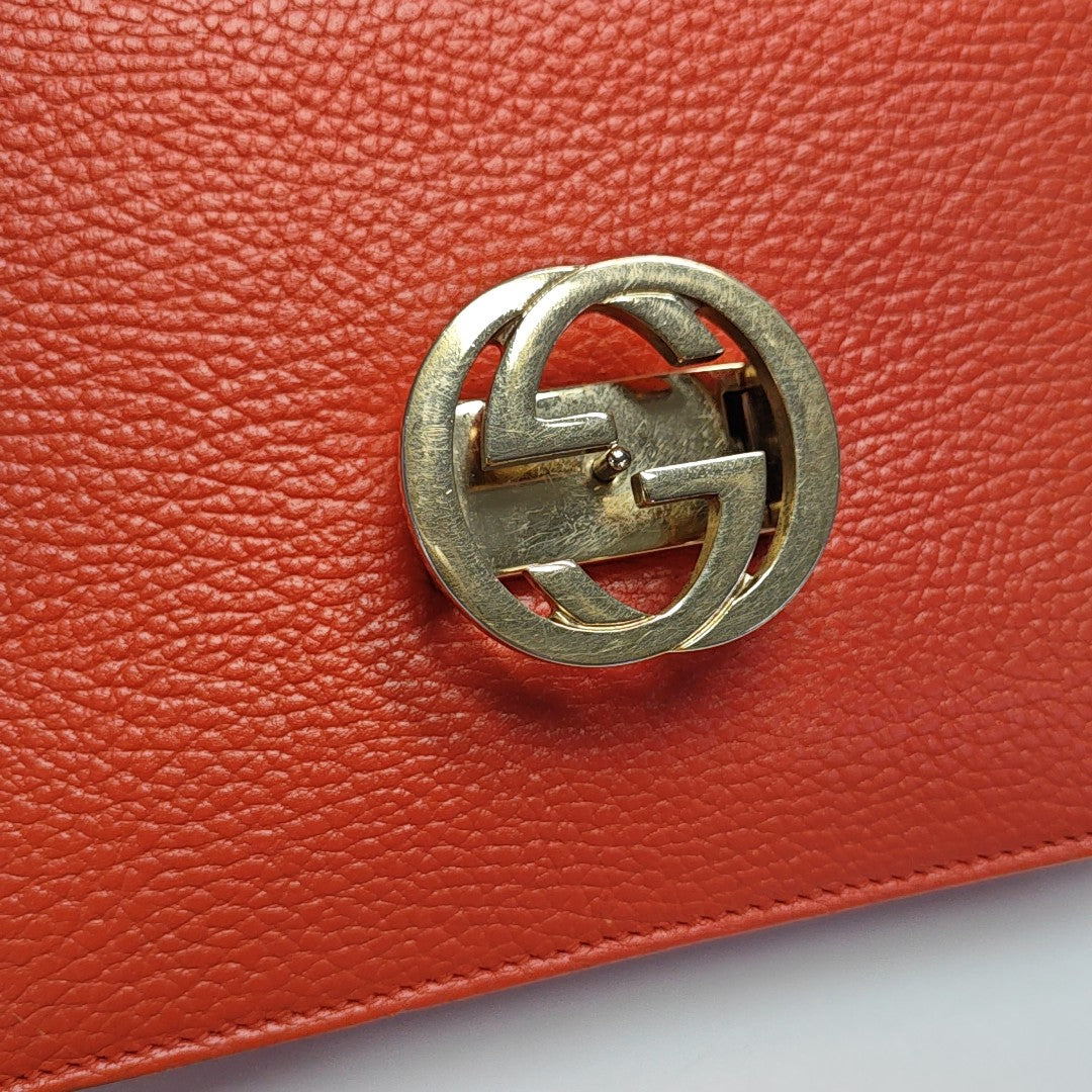 Interlocking G Small Calfskin Orange