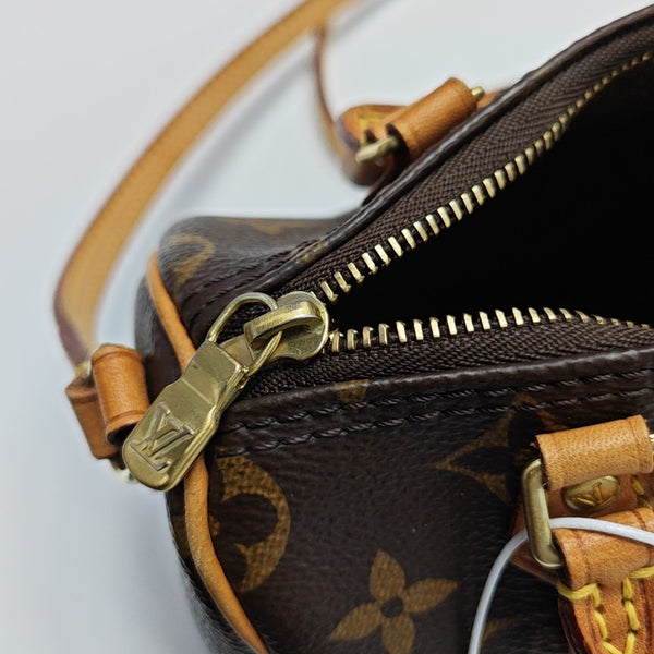 SPEEDY Nano Monogram Coated Canvas Brown