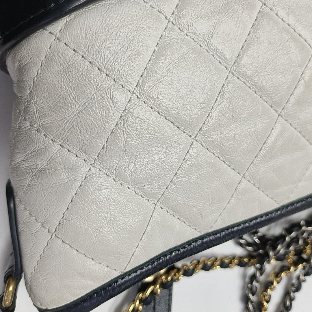 GABRIELLE Small Quilted Calfskin White