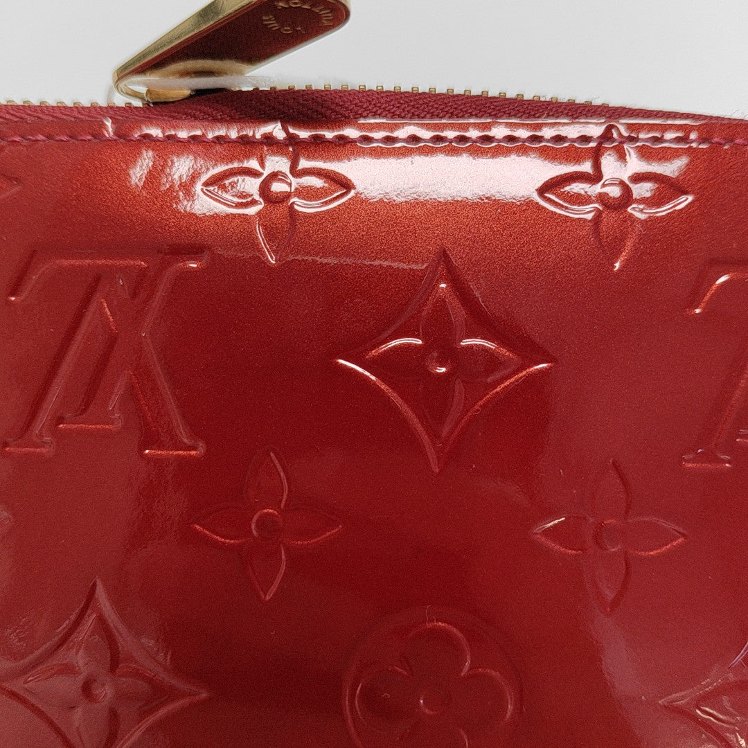 ZIPPY Monogram Patent Calfskin Red Wallet