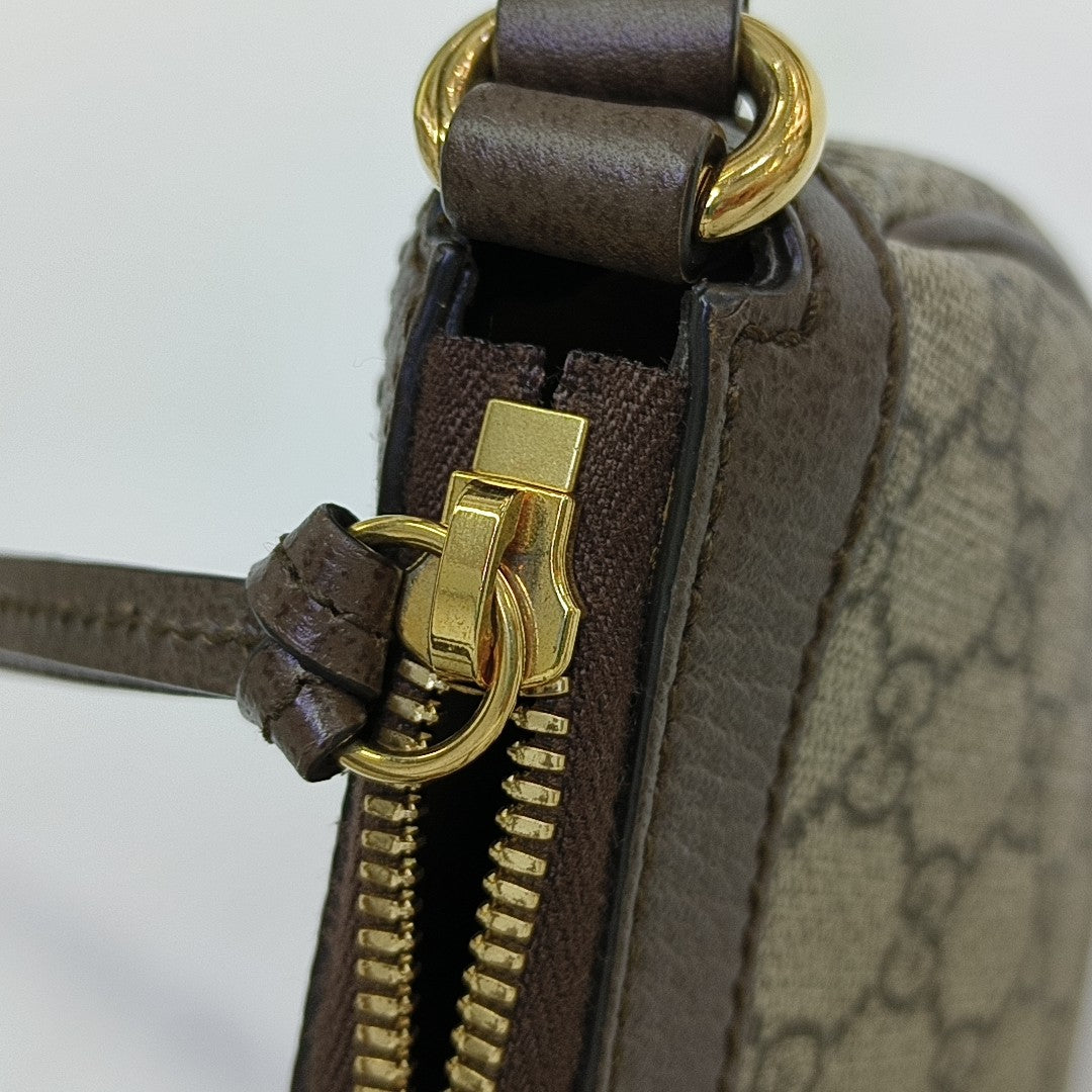 Ophidia Small Monogram Coated Canvas Brown