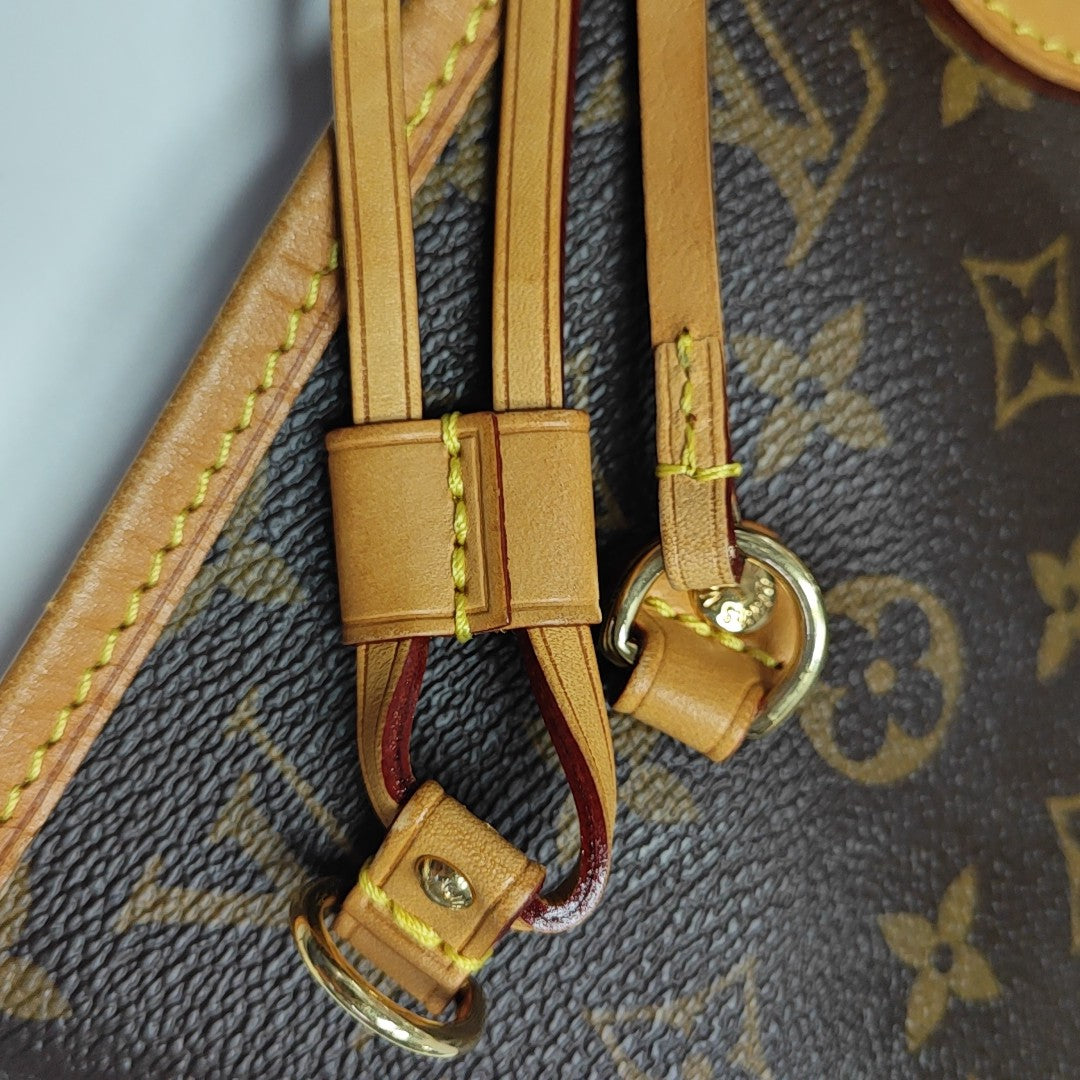 NEVERFULL MM Monogram Coated Canvas Brown