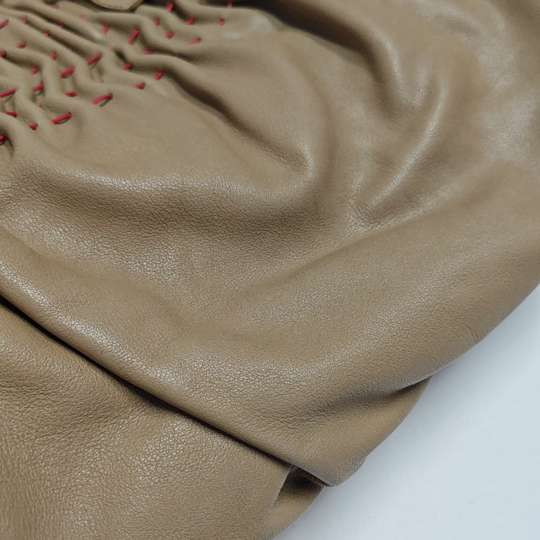 Quilted Calfskin Tote Bag Beige