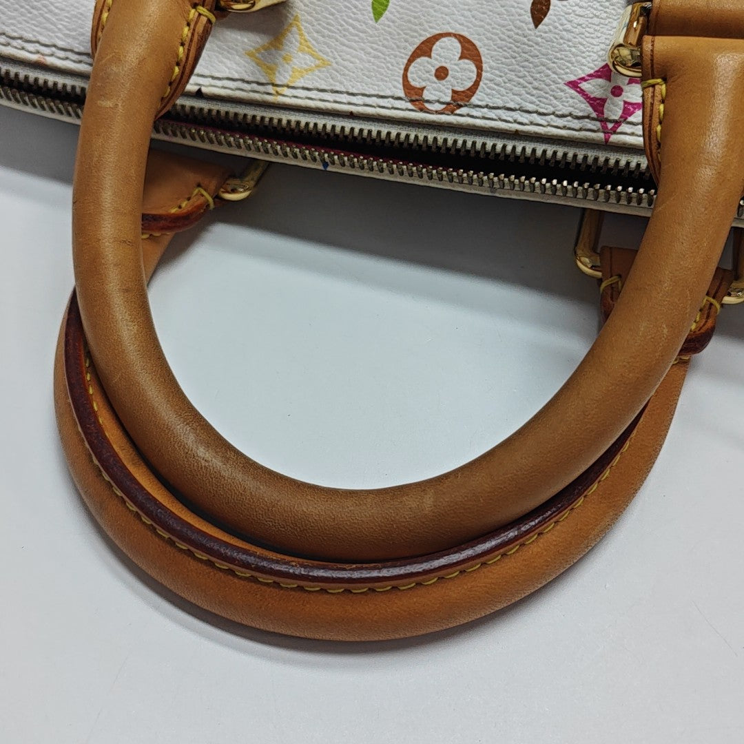 LV × TM SPEEDY 30 Monogram Coated Canvas White