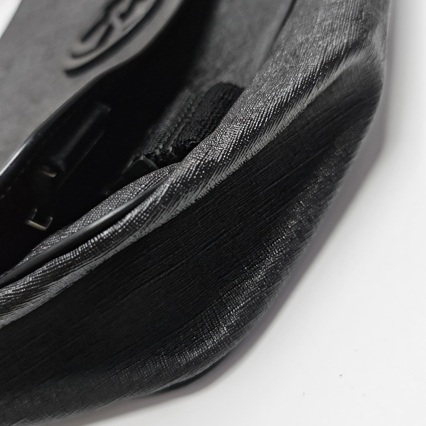 Coated Canvas Crossbody Bag Black