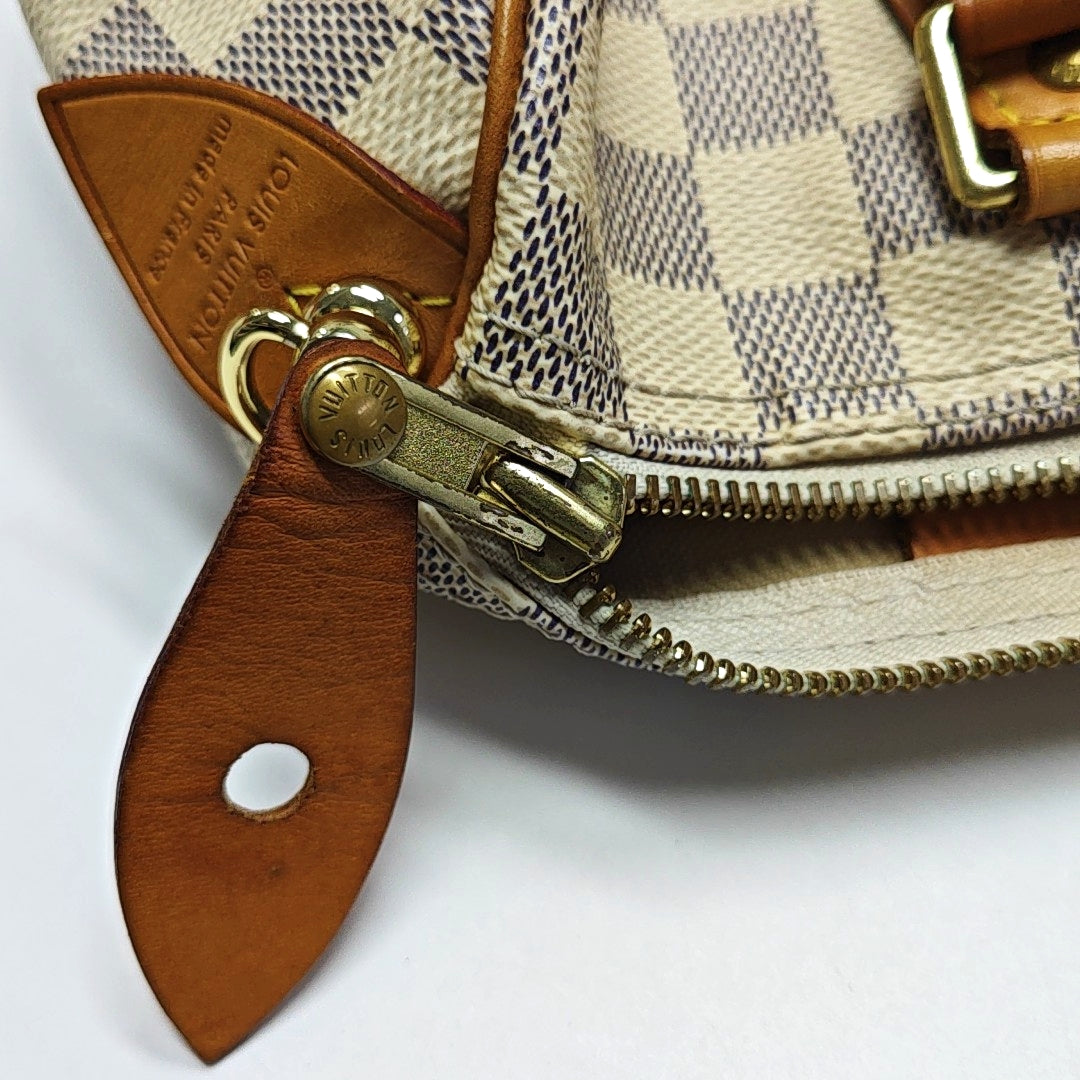 SPEEDY 25 Damier Azur Coated Canvas White