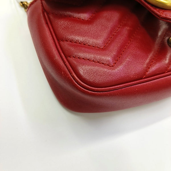 GG Marmont Mini Quilted Calfskin Red