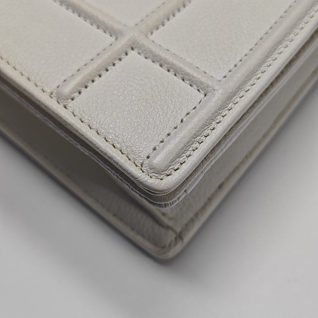 Diorama Small Cannage Calfskin White