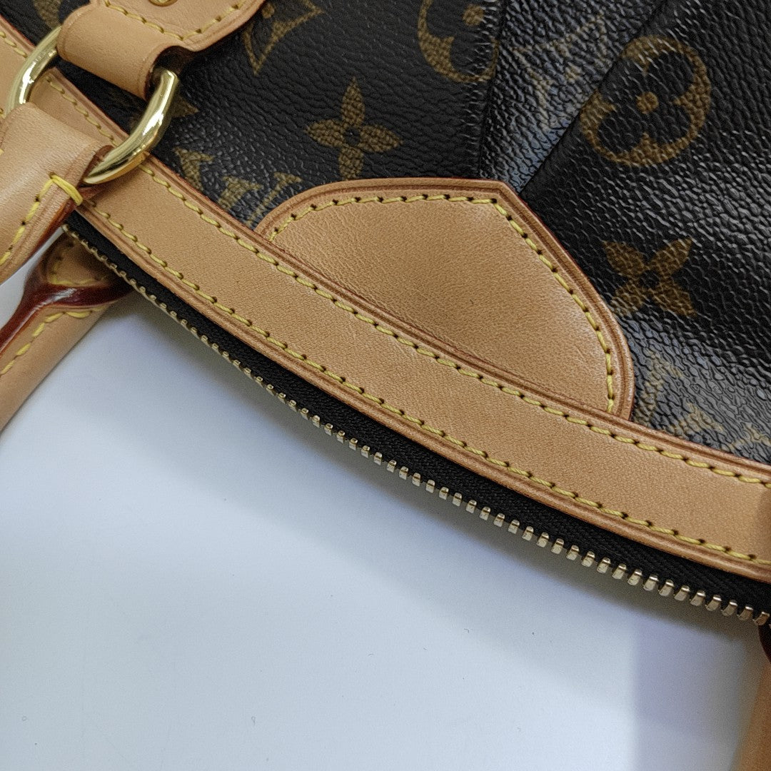 Monogram Coated Canvas Shoulder Bag Brown