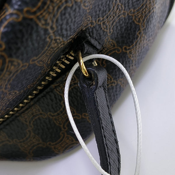Coated Canvas Shoulder Bag Black