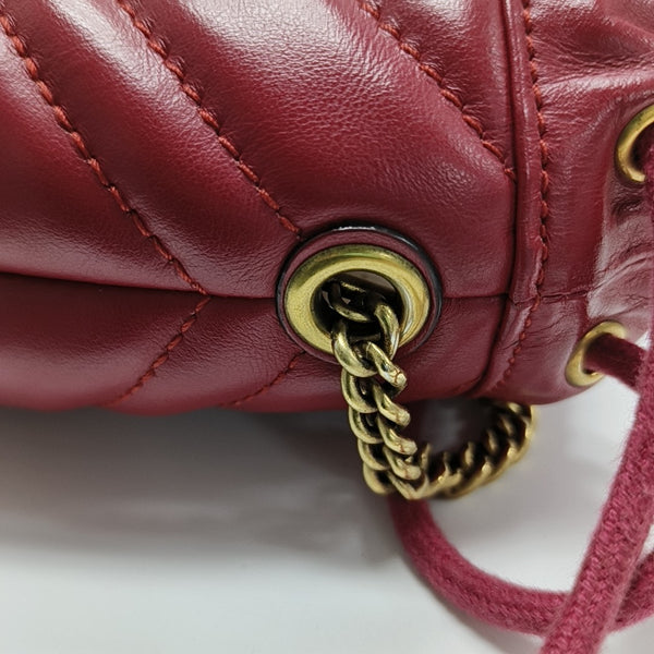GG Marmont Mini Quilted Leather Red