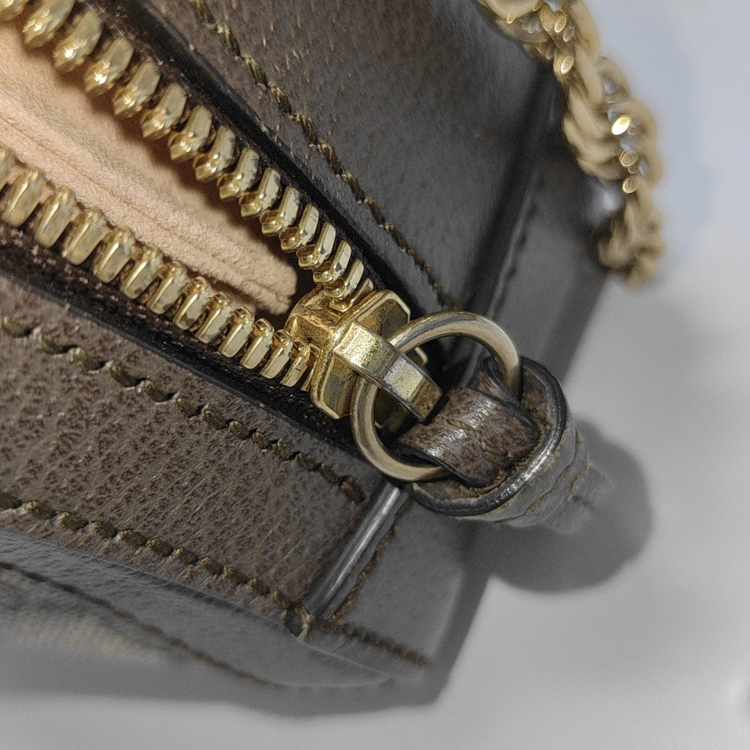 Ophidia Mini Monogram Coated Canvas Beige
