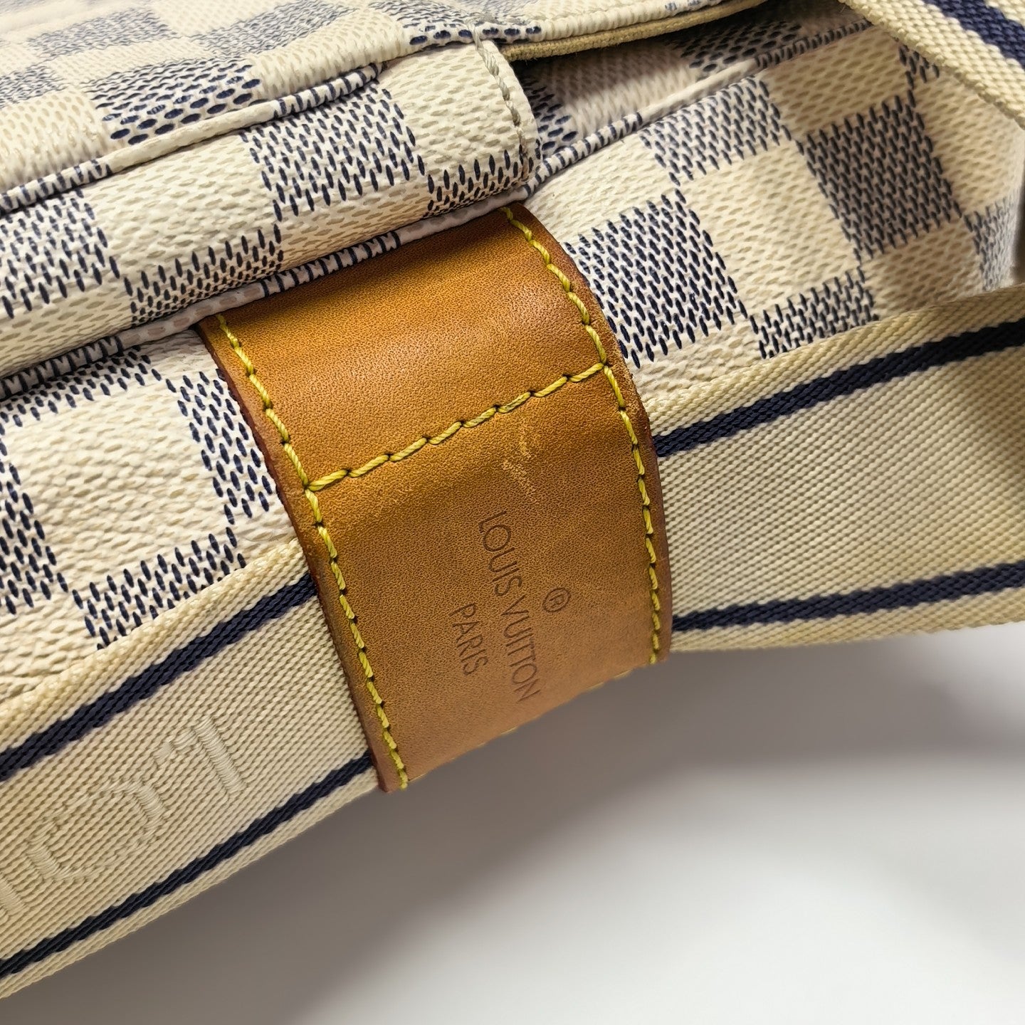 NAVIGLIO Damier Azur Coated Canvas White