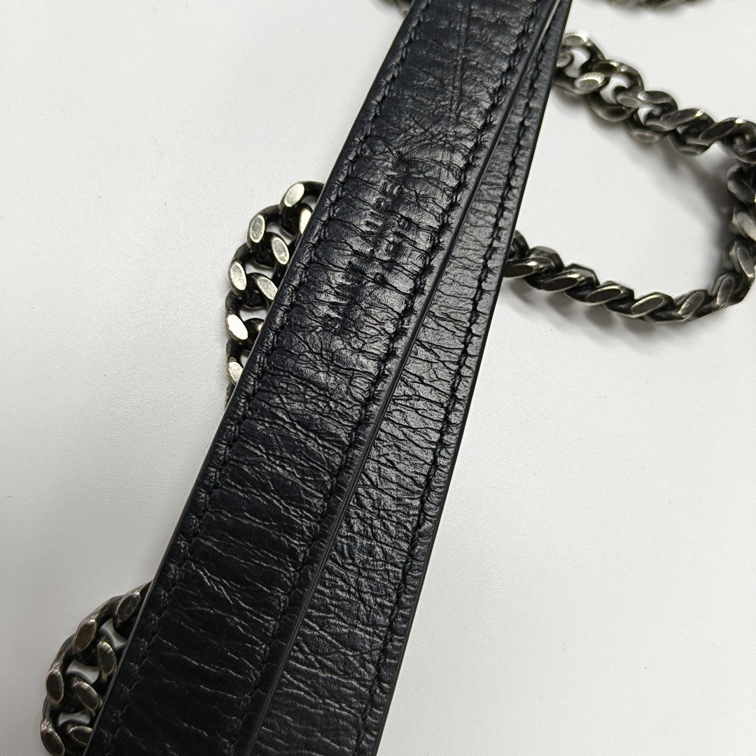 NIKI Small Chevron Calfskin Black