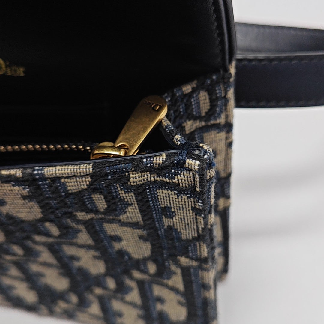 Saddle Mini Oblique Canvas Blue