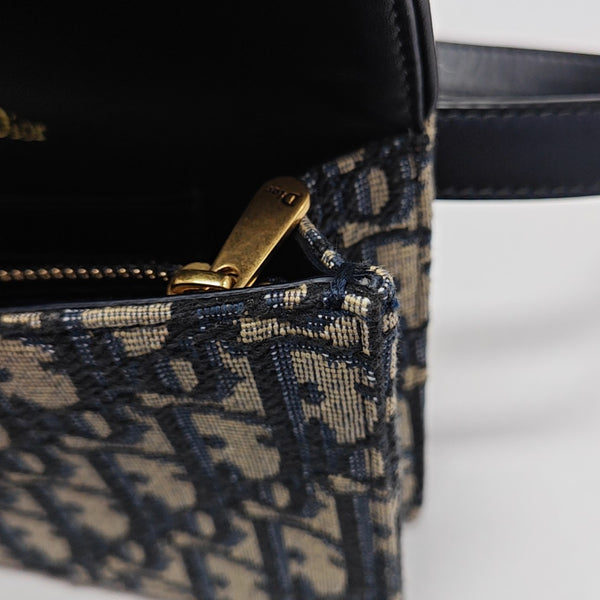 Saddle Mini Oblique Canvas Blue