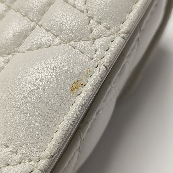 Cannage Calfskin Shoulder Bag Mini White