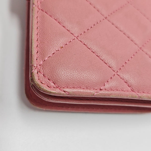 Quilted Lambskin Wallet Pink