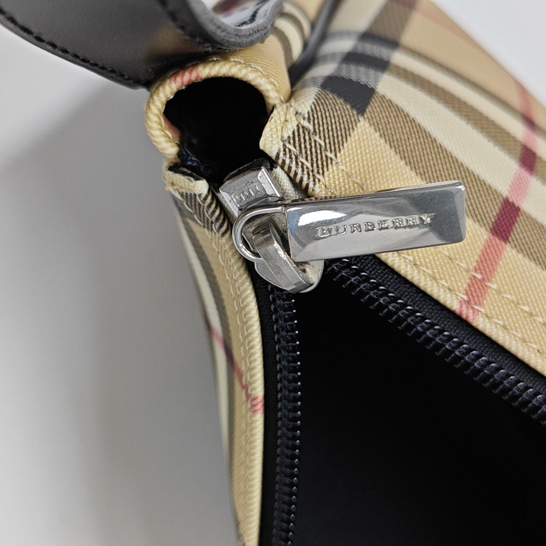 Coated Canvas Shoulder Bag Beige