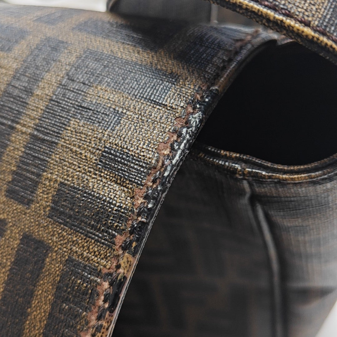 Coated Canvas Shoulder Bag Beige