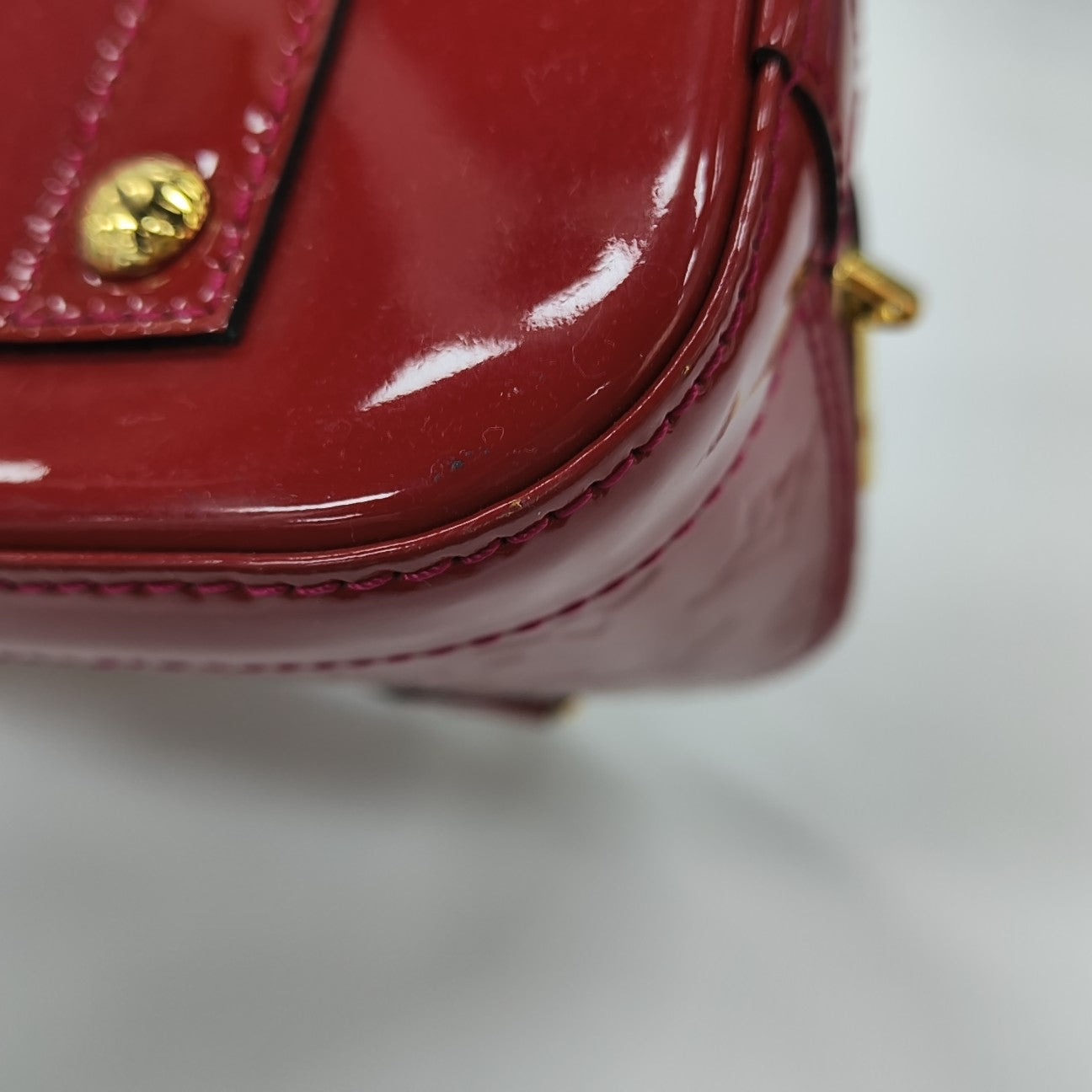 ALMA BB Monogram Patent Leather Red