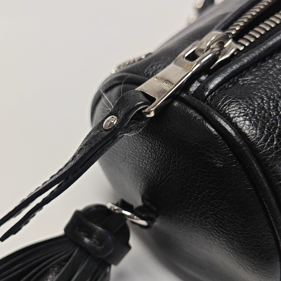 Calfskin Top Handle Bag Black