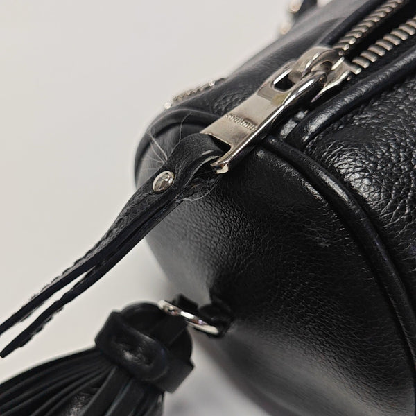 Calfskin Top Handle Bag Black