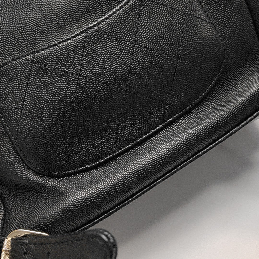 BUSINESS AFFINITY Quilted Grained Calfskin Black