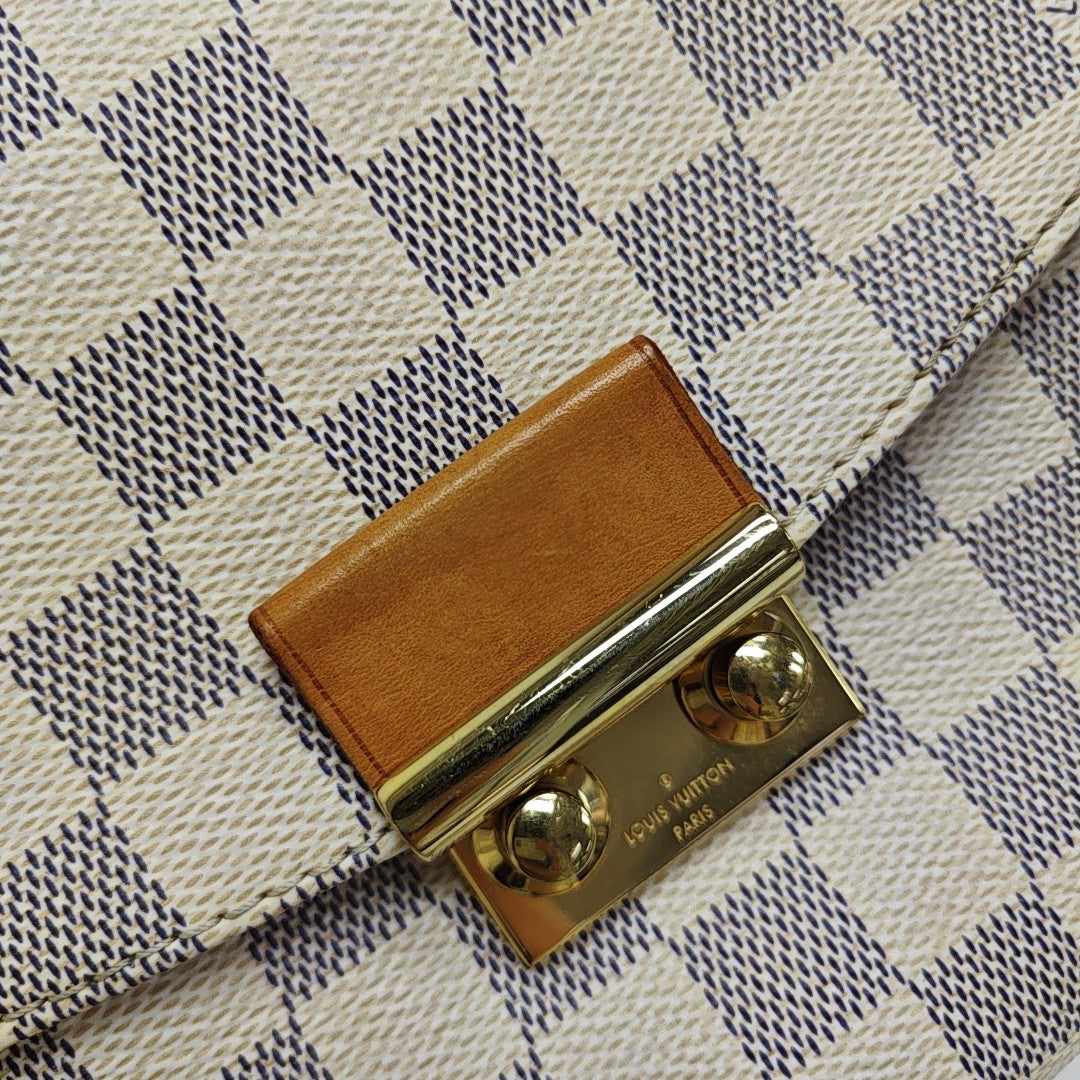 CROISETTE Damier Azur Coated Canvas White