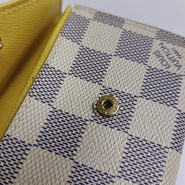 ZOE Damier Azur Coated Canvas White Wallet