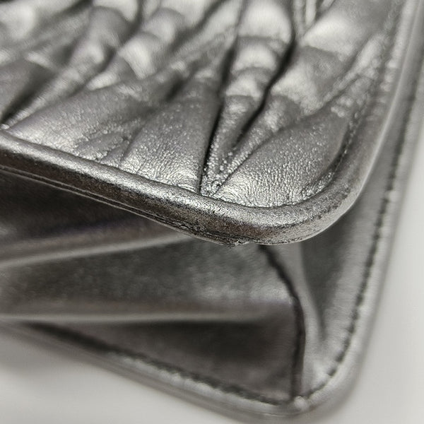 Miu Lady Quilted Lambskin Silver